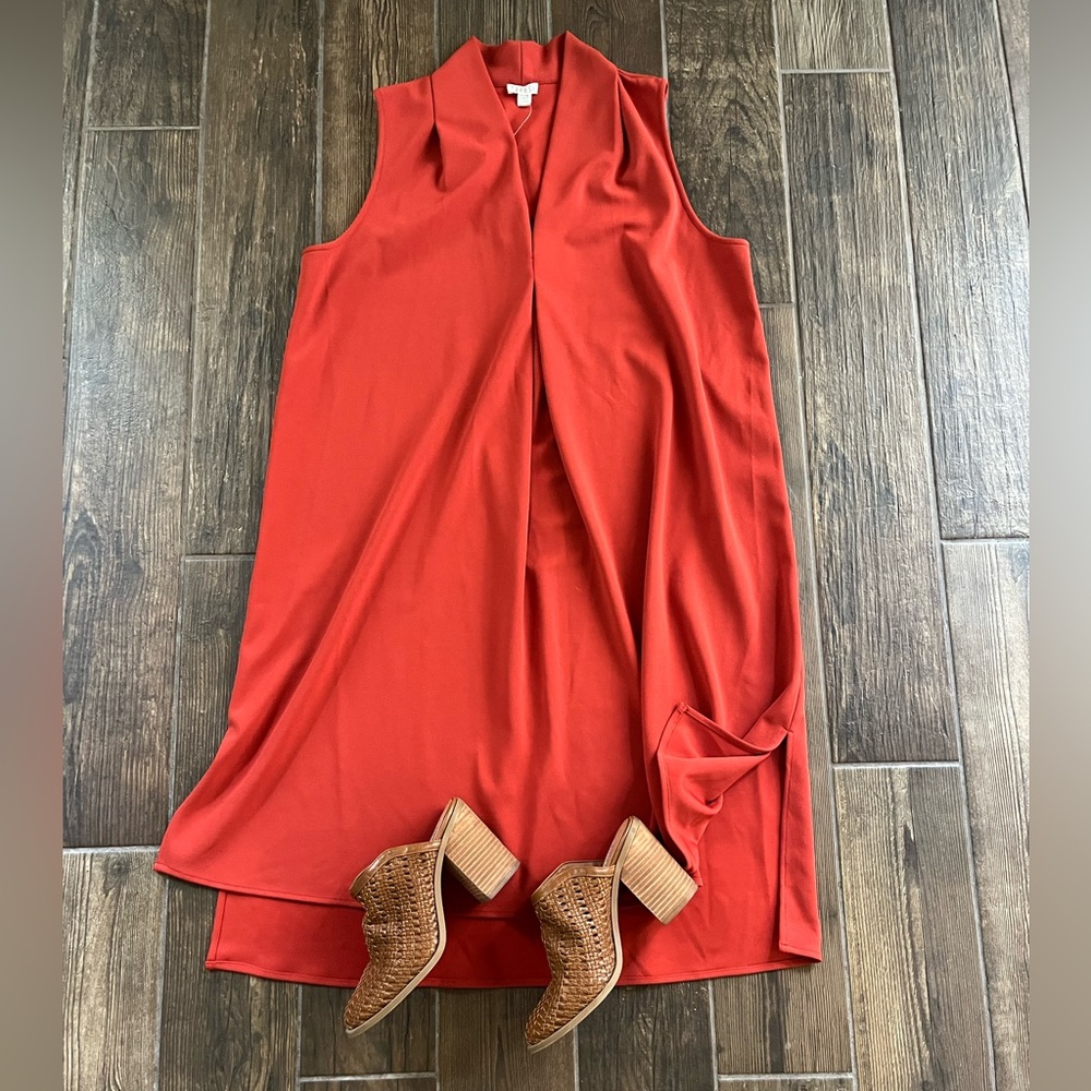 Spense Orange pleated dress NWT